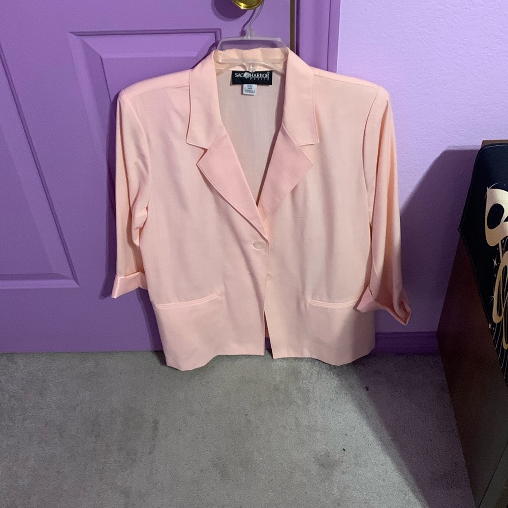 Pink button-down top